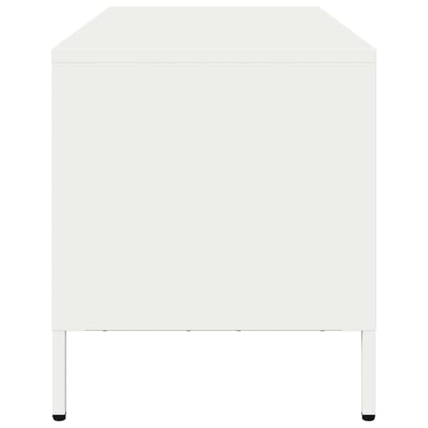 vidaXL TV-benk hvit 101,5x39x43,5 cm kaldvalset stål