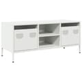 Miniatyrbilde 3 av 11: vidaXL TV-benk hvit 101,5x39x43,5 cm kaldvalset stål