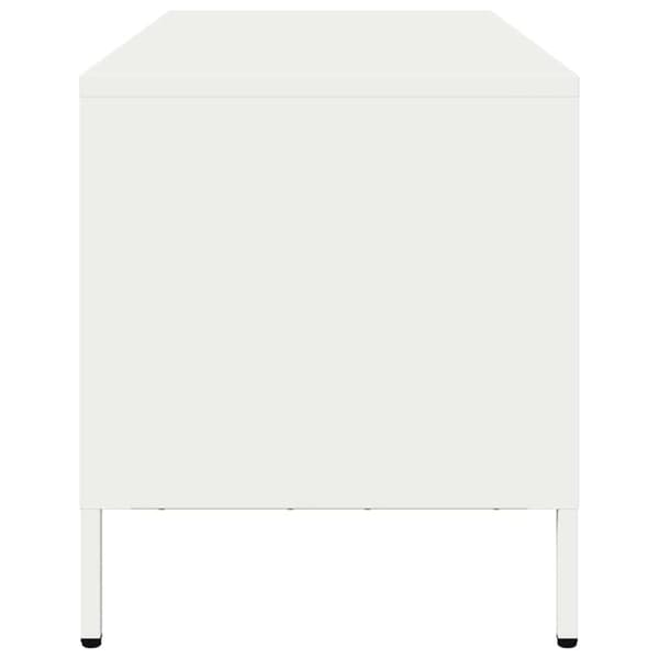 vidaXL TV-benk hvit 101,5x39x43,5 cm kaldvalset stål
