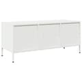 Miniatyrbilde 8 av 11: vidaXL TV-benk hvit 101,5x39x43,5 cm kaldvalset stål