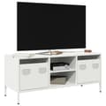 Miniatyrbilde 2 av 11: vidaXL TV-benk hvit 101,5x39x43,5 cm kaldvalset stål