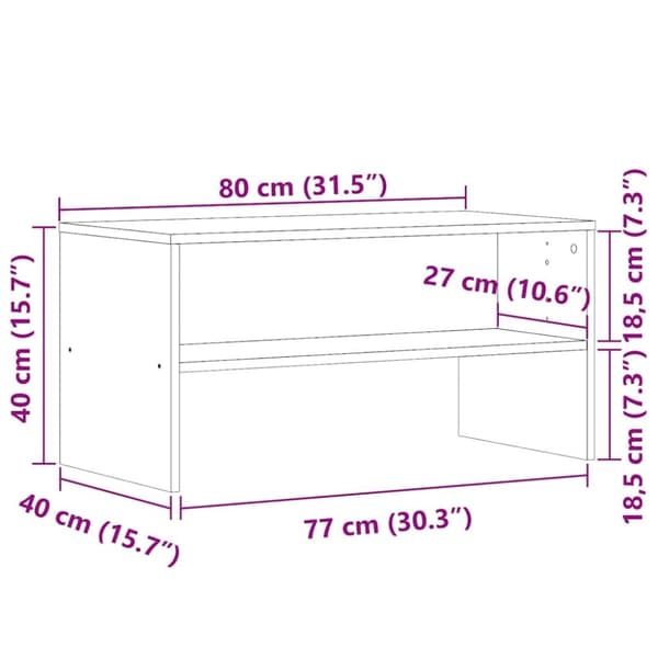 vidaXL Tv-bänk artisan ek 80x40x40 cm konstruerat trä