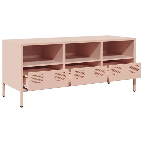 vidaXL TV-benk rosa 101,5x39x43,5 cm kaldvalset stål