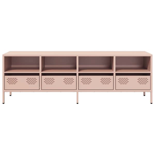 vidaXL TV-taso pinkki 135x39x43,5 cm kylmävalssattu teräs