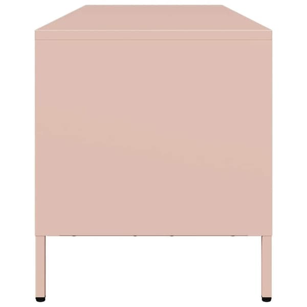 vidaXL TV-taso pinkki 135x39x43,5 cm kylmävalssattu teräs