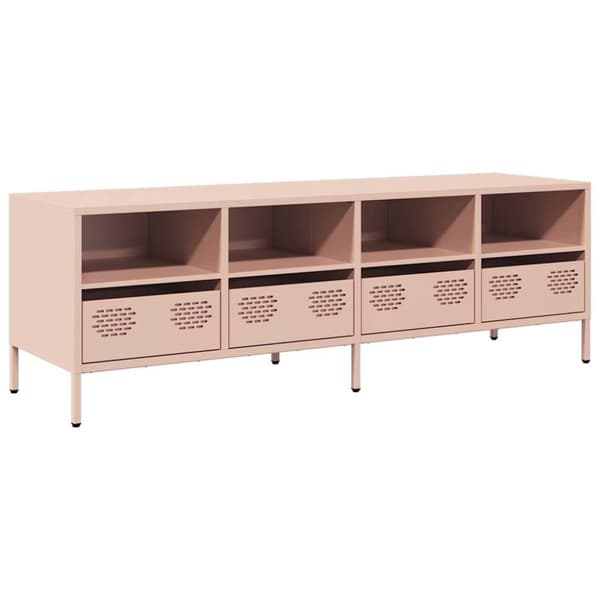 vidaXL TV-taso pinkki 135x39x43,5 cm kylmävalssattu teräs