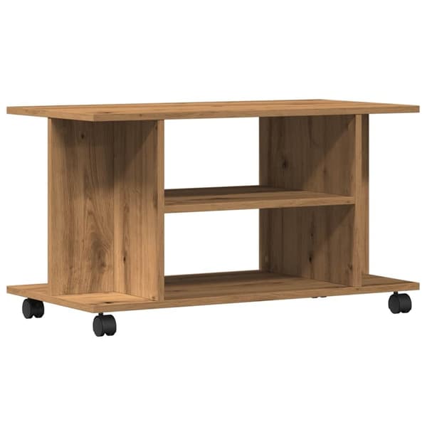vidaXL TV-kaappi pyörillä käsityöläinen tammi 80x40x45 cm tekninen puu