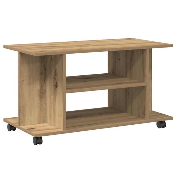 vidaXL TV-kaappi pyörillä käsityöläinen tammi 80x40x45 cm tekninen puu