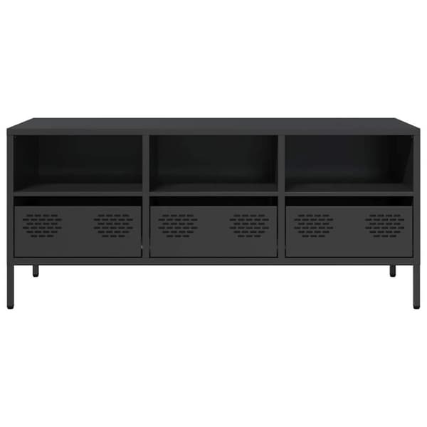 vidaXL tv-bord 101,5x39x43,5 cm koldvalset stål sort