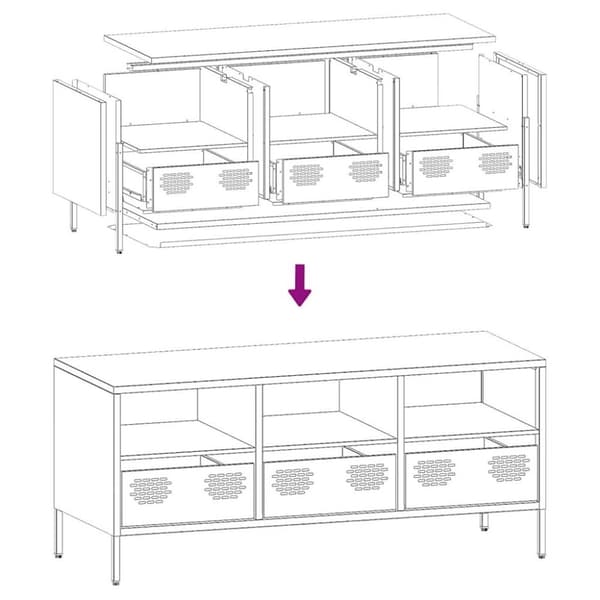vidaXL tv-bord 101,5x39x43,5 cm koldvalset stål sort