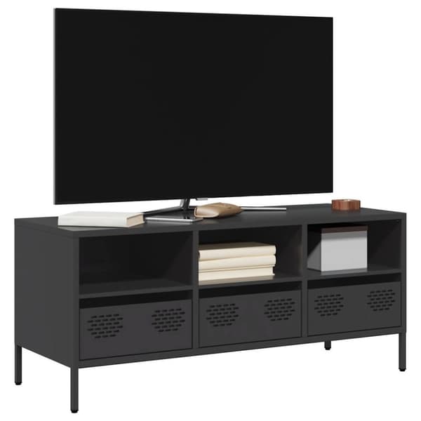 vidaXL tv-bord 101,5x39x43,5 cm koldvalset stål sort