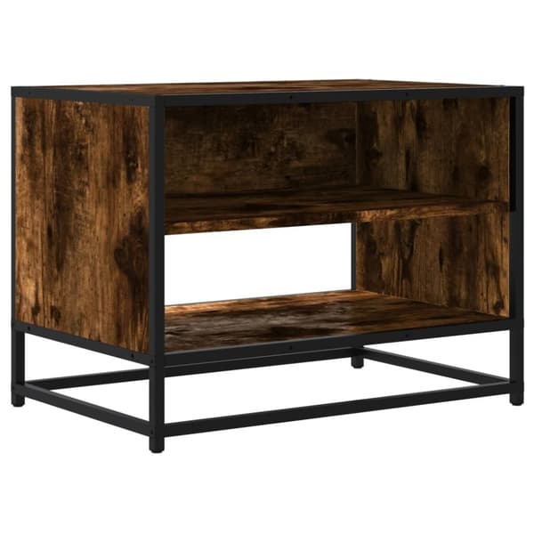 vidaXL tv-bord 61x40x46 cm konstrueret træ metal røget egetræsfarve