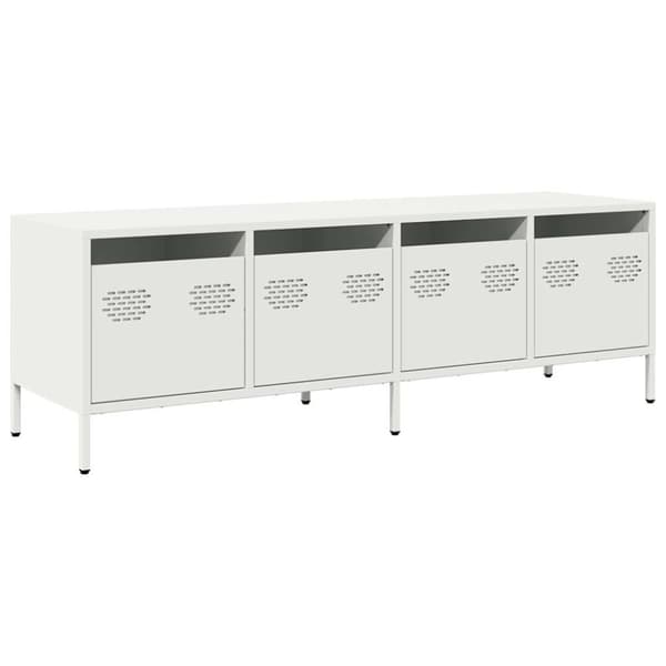 vidaXL TV-benk hvit 135x39x43,5 cm kaldvalset stål