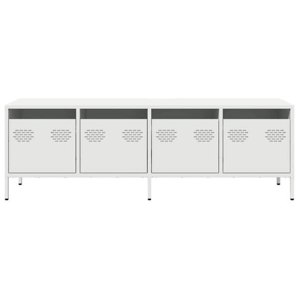 vidaXL TV-benk hvit 135x39x43,5 cm kaldvalset stål