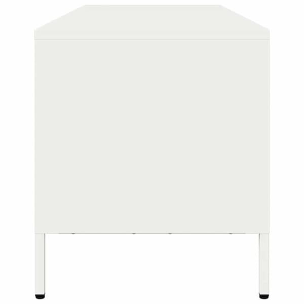 vidaXL TV-benk hvit 135x39x43,5 cm kaldvalset stål
