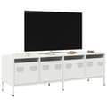 Miniatyrbilde 2 av 11: vidaXL TV-benk hvit 135x39x43,5 cm kaldvalset stål