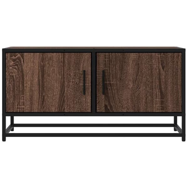 vidaXL TV-benk brun eik 80x34,5x40 cm konstruert tre og metall