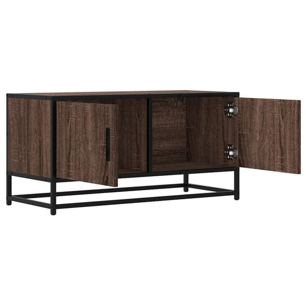 vidaXL TV-benk brun eik 80x34,5x40 cm konstruert tre og metall