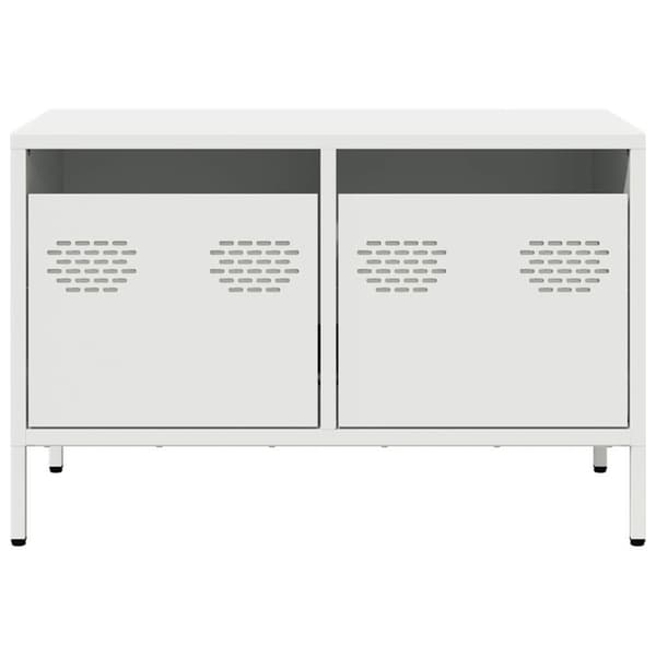 vidaXL TV-benk hvit 68x39x43,5 cm kaldvalset stål