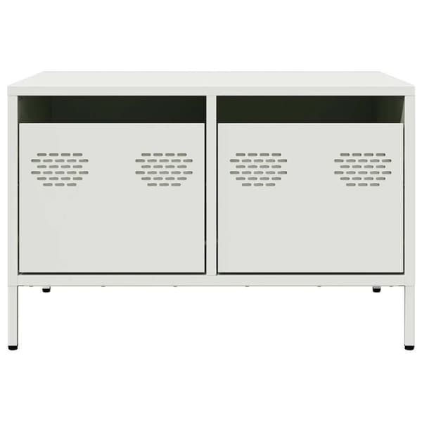 vidaXL tv-bord 68x50x43,5 cm koldvalset stål hvid