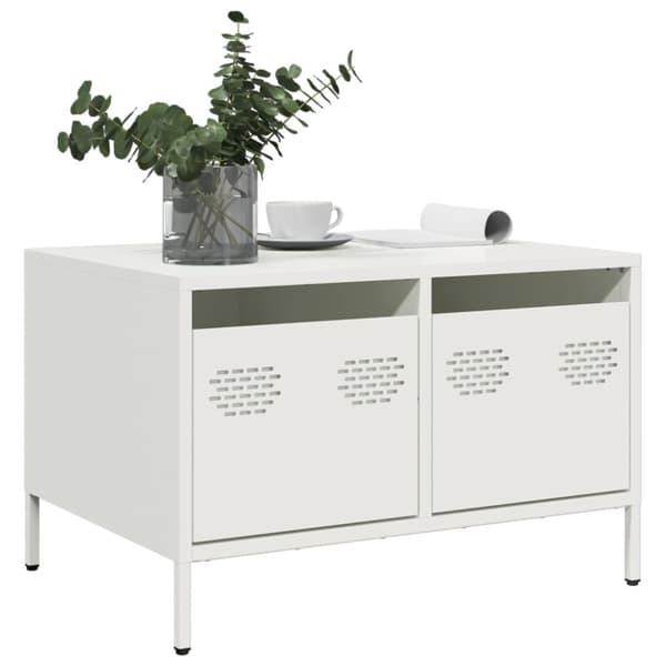 vidaXL tv-bord 68x50x43,5 cm koldvalset stål hvid