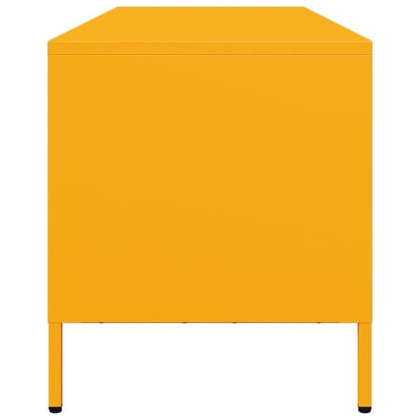 vidaXL TV-benk sennepsgul 135x39x43,5 cm kaldvalset stål