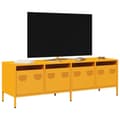 Miniatyrbilde 2 av 11: vidaXL TV-benk sennepsgul 135x39x43,5 cm kaldvalset stål