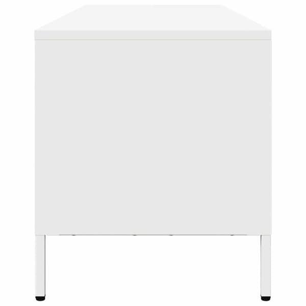 vidaXL TV-benk hvit 202x39x43,5 cm kaldvalset stål