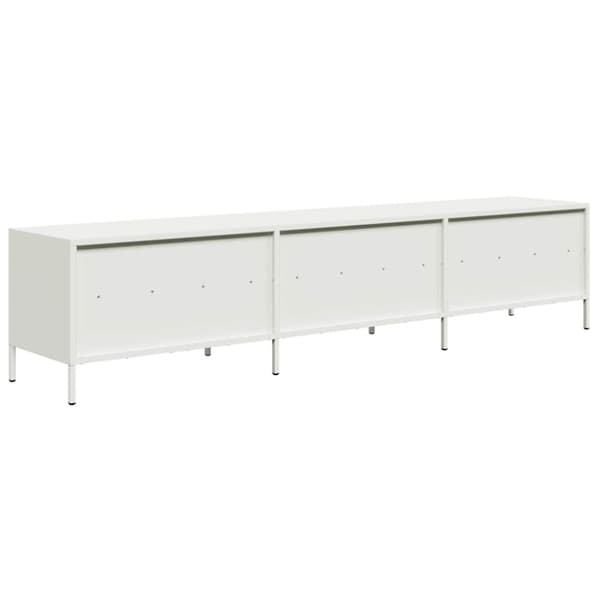 vidaXL TV-benk hvit 202x39x43,5 cm kaldvalset stål