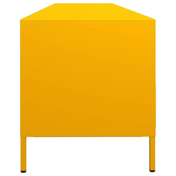 vidaXL TV-benk sennepsgul 202x39x43,5 cm kaldvalset stål