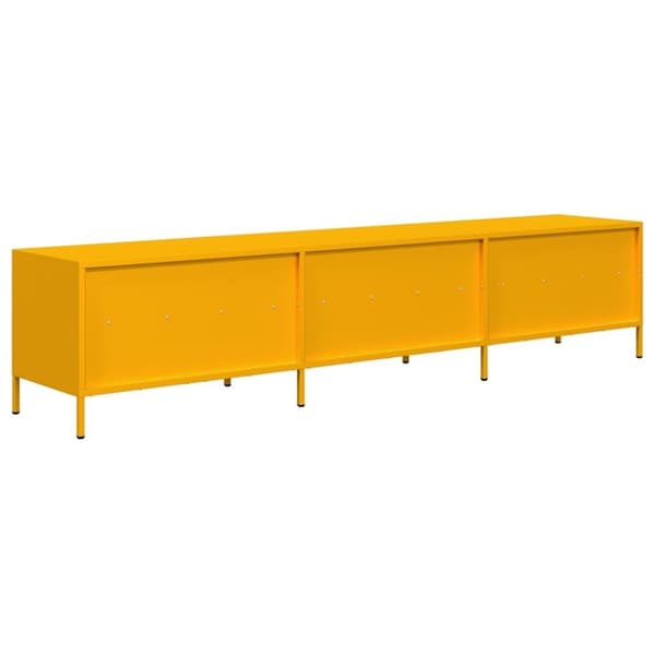 vidaXL TV-benk sennepsgul 202x39x43,5 cm kaldvalset stål
