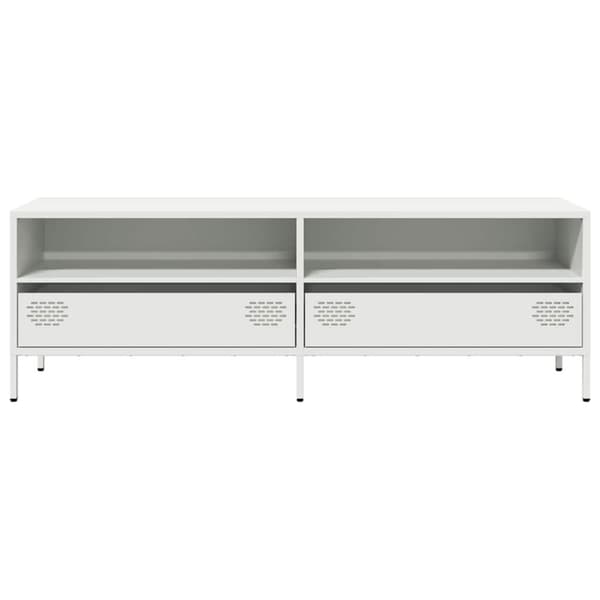 vidaXL TV-benk hvit 135x39x43,5 cm kaldvalset stål