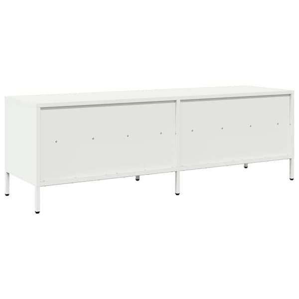 vidaXL TV-benk hvit 135x39x43,5 cm kaldvalset stål