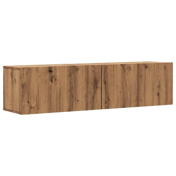 vidaXL Vegghengt TV-benk artisan eik 120x30x30 cm konstruert tre