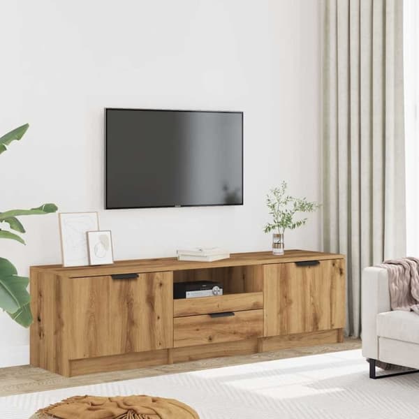 vidaXL TV-benk artisan eik 140x35x40 cm konstruert tre