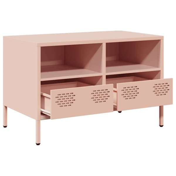 vidaXL TV-taso pinkki 68x39x43,5 cm kylmävalssattu teräs