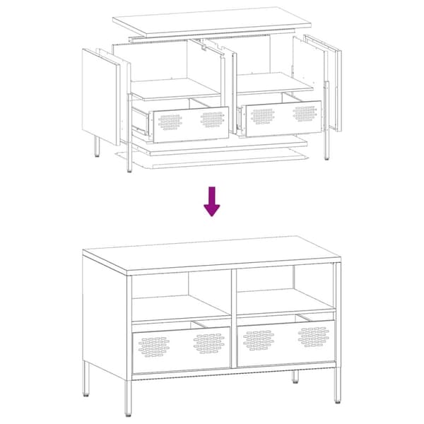 vidaXL TV-taso pinkki 68x39x43,5 cm kylmävalssattu teräs