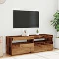 Miniatyrbilde 5 av 11: vidaXL TV-benk med LED-lys gammelt tre 120x35x40 cm konstruert tre