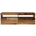 Miniatyrbilde 8 av 11: vidaXL TV-benk med LED-lys gammelt tre 120x35x40 cm konstruert tre