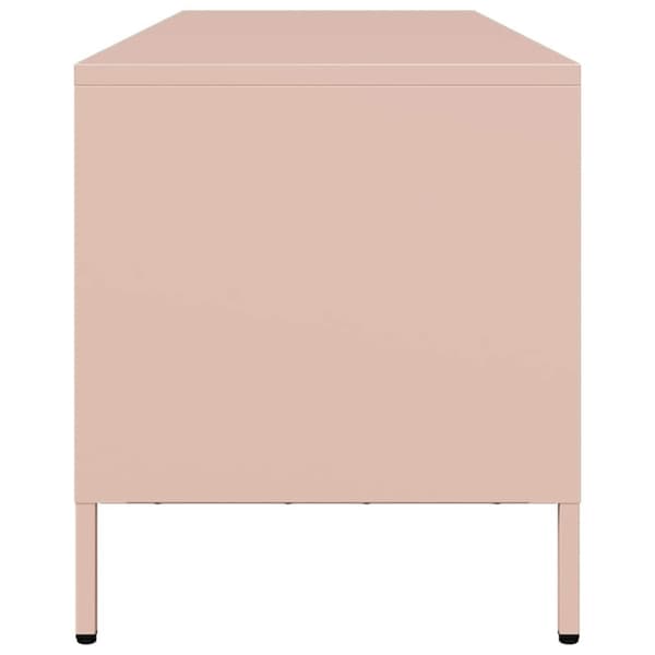 vidaXL TV-benk rosa 135x39x43,5 cm kaldvalset stål
