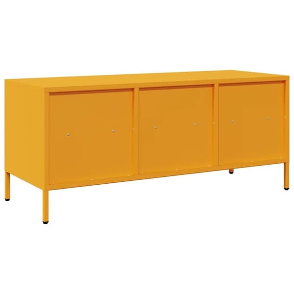 vidaXL TV-taso sinapinkeltainen 101,5x39x43,5 cm kylmävalssattu teräs