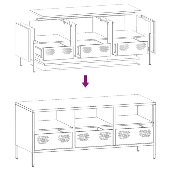 vidaXL TV-taso sinapinkeltainen 101,5x39x43,5 cm kylmävalssattu teräs