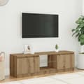 Miniatyrbilde 4 av 11: vidaXL TV-benk med LED-lys artisan eik 120x30x36 cm konstruert tre