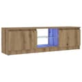 Miniatyrbilde 6 av 11: vidaXL TV-benk med LED-lys artisan eik 120x30x36 cm konstruert tre
