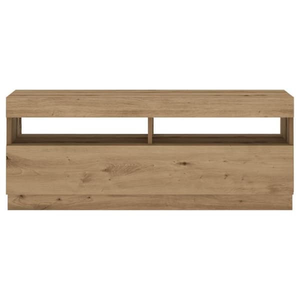 vidaXL tv-bord med LED-lys 100x35x40 cm konstrueret træ kunsteg