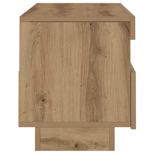 vidaXL tv-bord med LED-lys 100x35x40 cm konstrueret træ kunsteg
