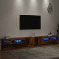 Miniatyrbillede 6 af 11: vidaXL tv-bord m. LED-lys 300x35x40 cm konstrueret træ antikt træ