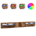 Miniatyrbillede 1 af 11: vidaXL tv-bord m. LED-lys 300x35x40 cm konstrueret træ antikt træ