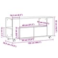 Miniatyrbilde 11 av 11: vidaXL TV-benk med hjul gammelt tre 102x34,5x43 cm konstruert tre