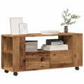 Miniatyrbilde 2 av 11: vidaXL TV-benk med hjul gammelt tre 102x34,5x43 cm konstruert tre